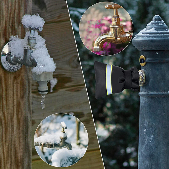 2pcs Reflective Faucet Antifreeze Cover Outdoor Winter Faucet Insulation Cover Ice Protection