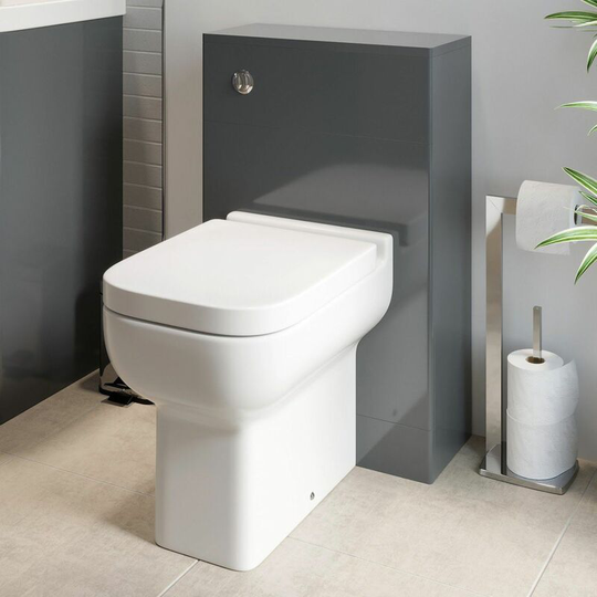 Regis - Modern Bathroom Toilet Unit Concealed Cistern btw Soft Close Seat Grey Amelie - Grey