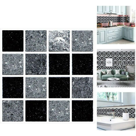 Tile Stickers for Bathroom and Kitchen, 30 Pieces Tile Stickers Waterproof Wall Sticker, Adhesive Stickerscarrelae for Walls Tiles Decor Size