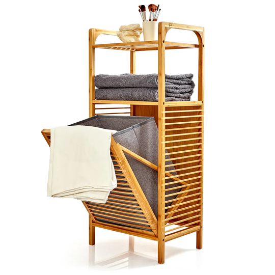 40Cm W x 95Cm H x 30Cm D Solid Wood Free-Standing Bathroom Shelves