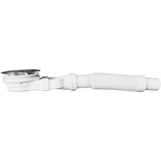 Fast Flow Waste Trap Drain for Shower Enclosure tray 90mm With 80cm Flexible Connector Pipe - Miqu