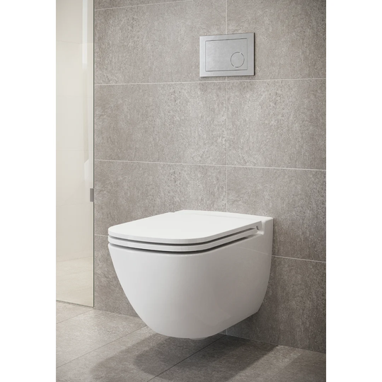 Caspia Wall Hung Toilet with Dual Flush and Soft Close Seat