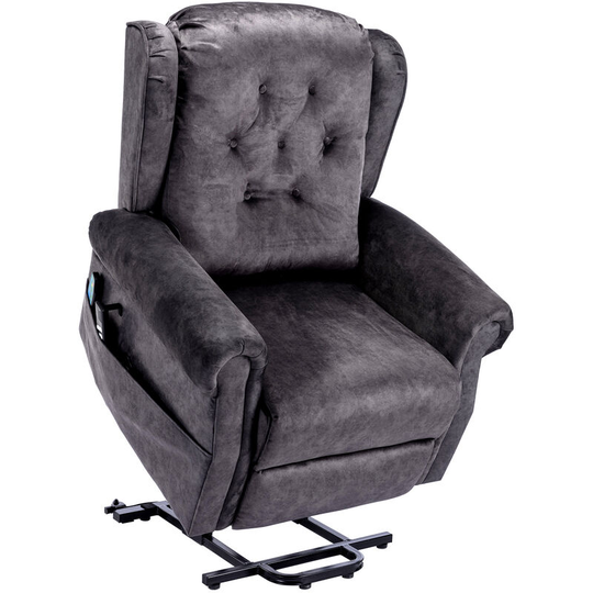 Recliner Armchair Dual Motor Lift Chair Electric Power Lift Sofa with Heat Massage, Grey