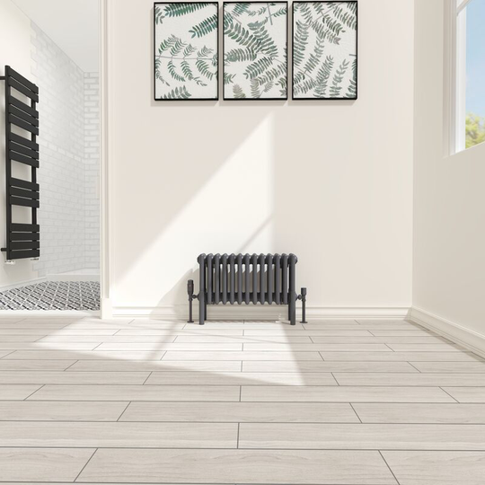 NRG - Traditional 4 Column Radiator Cast Iron Style Heating Rads Horizontal Anthracite 300x605mm
