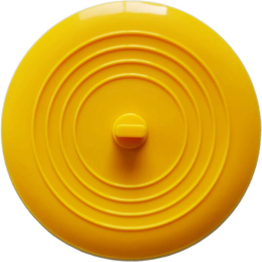Bathtub Stopper Silicone Sink Stopper Kitchen Sink Stopper Diameter 15.3cm, Universal Drain Stopper (1 Piece, Yellow)