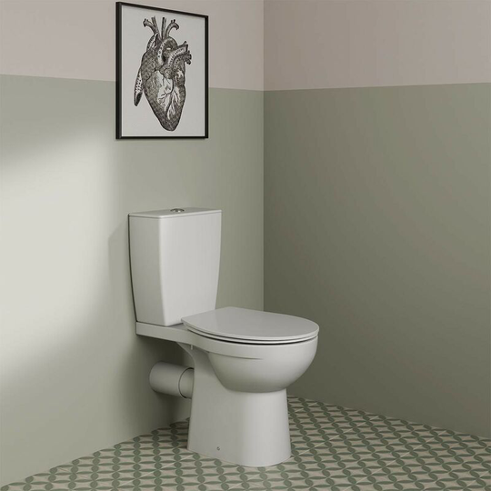 Ideal Standard Eurovit+ close coupled toilet with soft close seat - White