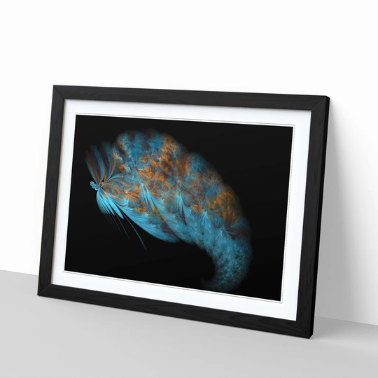 Blue Abstract Fractal 14 Framed Graphic Art