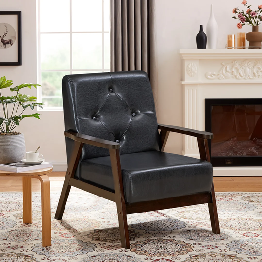 Classic Accent Chair PU Leather Armchair Lounge Chair