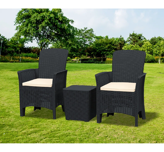 Marjo Plastic 3-Person Seating Group with Cushions