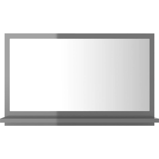 Vidaxl - Bathroom Mirror High Gloss Grey 60x10.5x37 cm Engineered Wood Grey