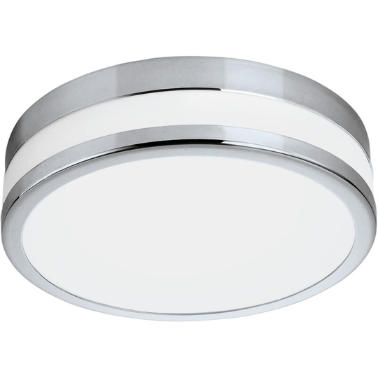 Eglo - led palermo Chrome and satin glass bathroom flush ceiling light - silver