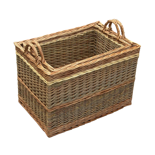 Hartste 2 Piece Willow Log Carrier Set