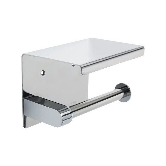 Wall Mounted Toilet Paper Holder Toilet Paper Holder with Cell Phone Shelf Holder for Bathroom, Stainless Steel Polished Chrome Finish