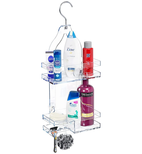 Rust-Proof 2-Tier Shower Shelf No-Drilling-Just-Hanging Bathroom Shelf