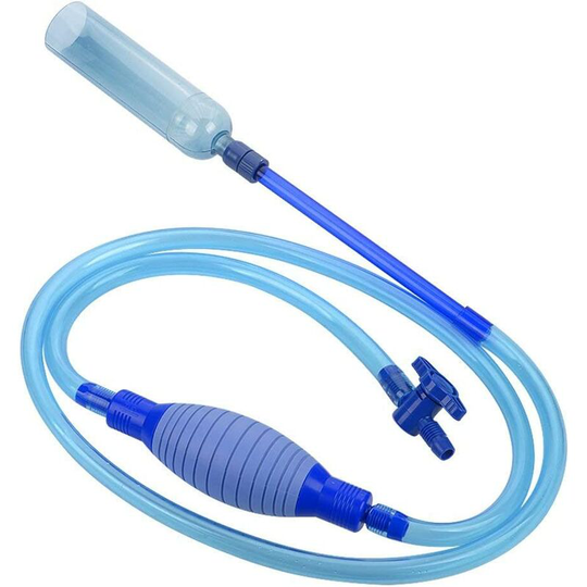 Aquarium vacuum siphon pump - 2.3 m - with flow control valve - aquarium drain - Water filter - Siphon hose - Automatic fluid transfer - self-priming