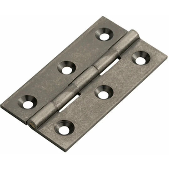 Pair 64 x 35 x 2mm Cabinet Hinge Pewter Metal Small Cupboard Door