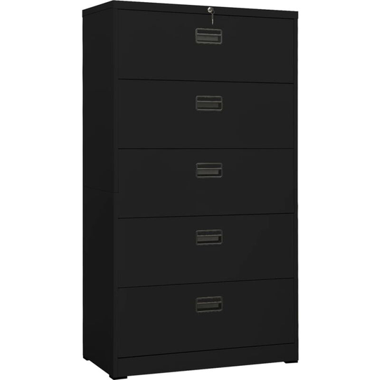 Filing Cabinet Black 90x46x164 cm Steel vidaXL - Black