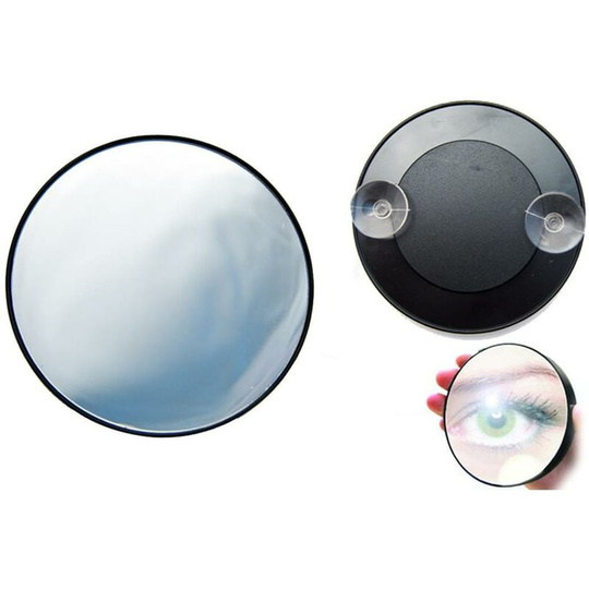 Suction cup mirror with 5x magnification, cosmetic mirror