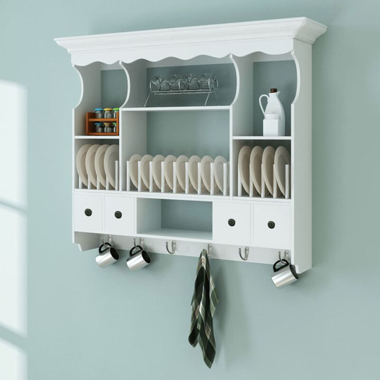 Wooden Kitchen Wall Cabinet White - White