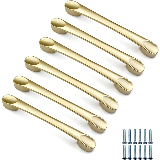6 Pieces Cabinet Door Handles Handle Furniture Cupboard Door Handles Drawer Pulls Cupboard Gold Handles Aluminium Alloy Door Handles Drawer
