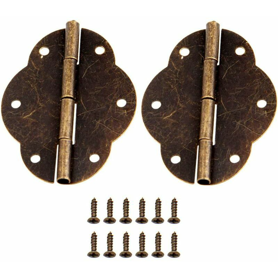 10Pcs Vintage Butterfly 6 Holes Hinges with 60 Screws for Vintage Wooden Box Jewelry Box Toolbox Cabinet Cupboard Antique Bronze Iron 56x42mm