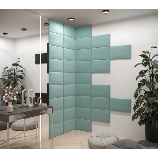 Braith 30 cm x 50 cm Peel and Stick Upholstered Wall Paneling in Turquoise