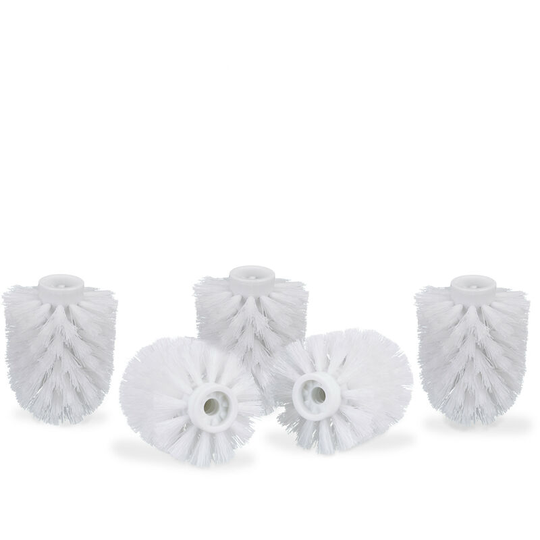 Toilet Brush Head Set of 5, Loose Toilet Brushes, 9.5 mm Threads, Replacement Heads, Diameter 7 cm, White - Relaxdays