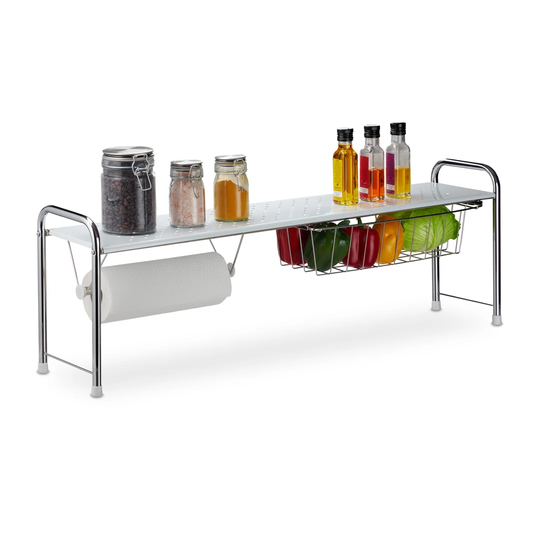 Sink Shelf With Kitchen Roll Holder