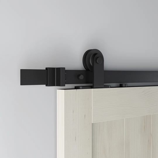 Achazia 6.6Ft (200Cm) Heavy Duty Sliding Barn Door Kit Steel Sliding Door Track Hardware, For 36" (91.44Cm) Wide Door Panel Wood Single Door(T Style R