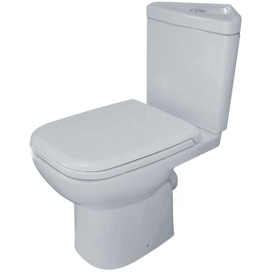 Duchy - Violet Corner Close Coupled Toilet with Push Button Cistern - Soft Close Seat