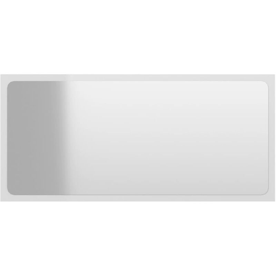 Bathroom Mirror High Gloss White 80x1.5x37 cm Engineered Wood Vidaxl White