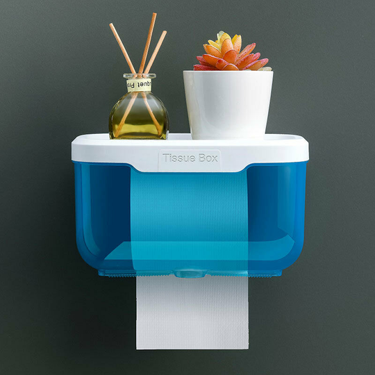 Toilet Paper Holder for Toilet Paper Towel Holder Bathroom Dispenser Storage Box (Blue)