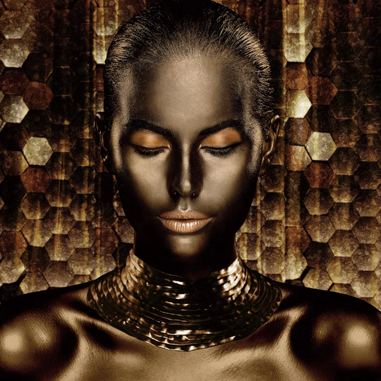 Golden Woman - Unframed Graphic Art on Glass