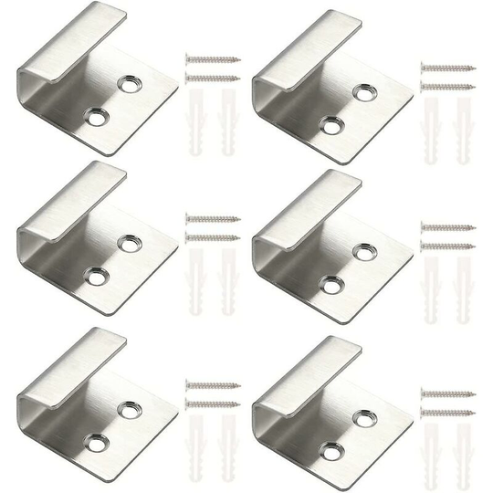 6 Pieces Heavy Duty Stainless Steel Hooks For Wall Mounting Ceramic Tiles Wall Mounted j Hook With Screws