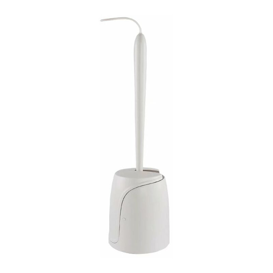 Silicone toilet brush with long-sleeved flexible hair cleaning brush, 12.6 * 53 cm white
