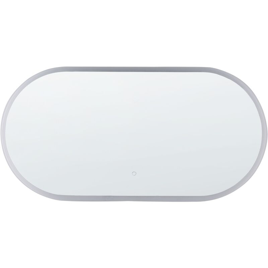 Beliani - Modern led Oval Wall Mirror Bedroom Bathroom 120 x 60 cm Silver Chateauroux - Silver