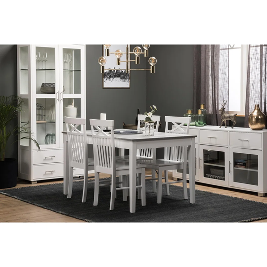 Datev 4 - Person Rubberwood Solid Wood Dining Set