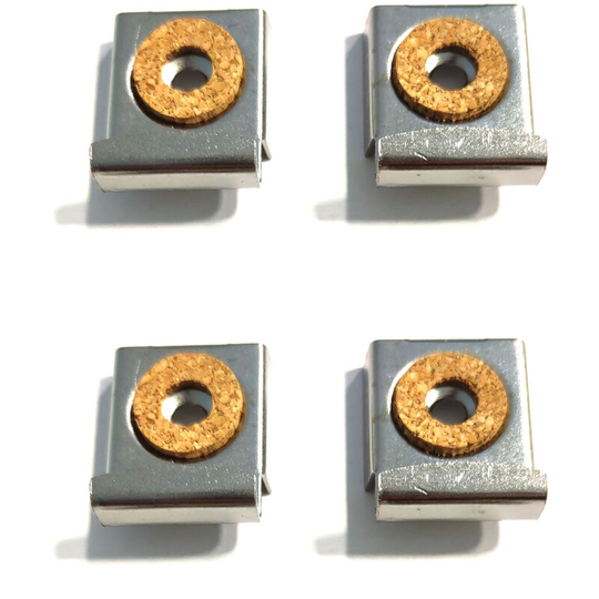 Mirror & Glass Hanging Kit Wall Bracket Clips Set Chrome - Pack of 8