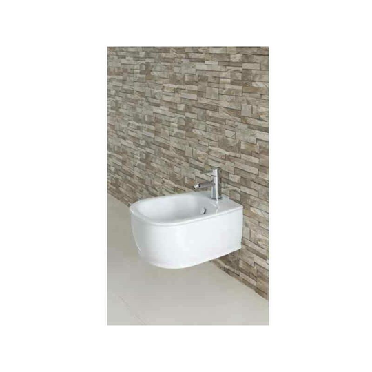Enza Wall Hung Bidet - 370mm Wide - 1 Tap Hole - White - 95.103 - White - Eastbrook