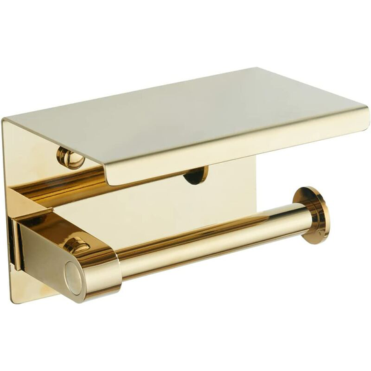 Stainless Steel Toilet Roll Holder 304, Wall Mounted Hotel Decoration Holder (Gold)