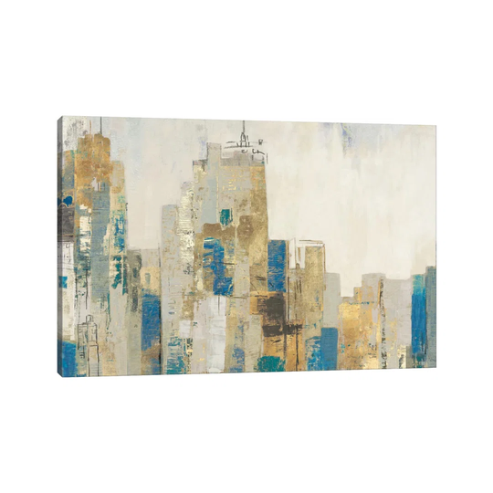 Wide City Blues by Allison Pearce - Wrapped Canvas Painting