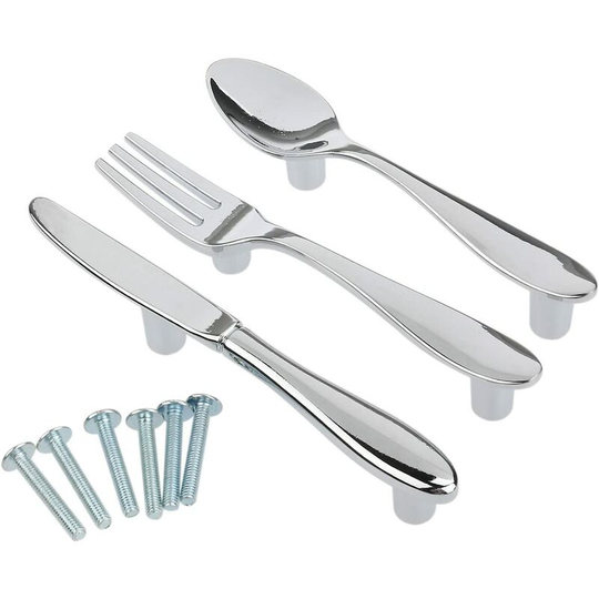 3pcs Knife Spoon Fork Kitchen Cabinet Drawer Cupboard Pull Sleeve Knobs