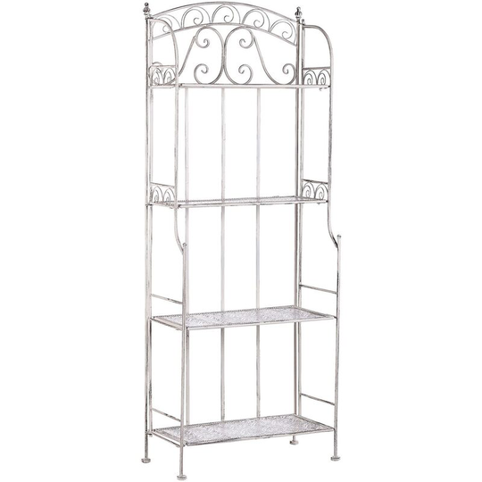 Beliani - Plant Shelf Metal Garden Freestanding Indoor Bathroom 4 Shelves White Padua - White
