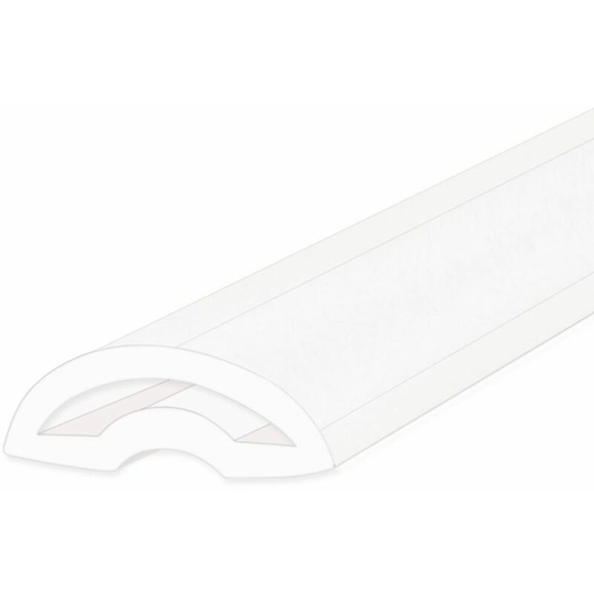 Shower Door Threshold Strip | Wetroom Barrier | Stick to Floor/Tray | Flexible Rubber Material | White Finish | SEAL119W (200cm) - White