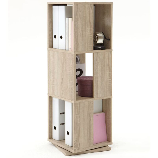 Rotating Filing Cabinet Open 34x34x108 cm Oak FMD Beige