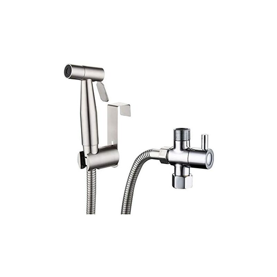 Bidet Toilet Spray 304 Stainless Steel with T-Adapter Additional 1.5m Hose and Holder Bidet Toilet Shower (T-Adapter) Dksfjkl