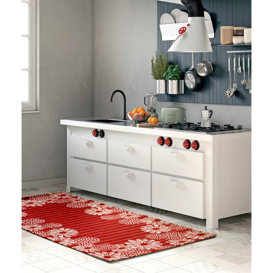 Atlas Hooked Red Rug