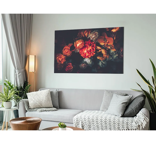 Autumn Coloure Flowers - Unframed Graphic Art on Metal
