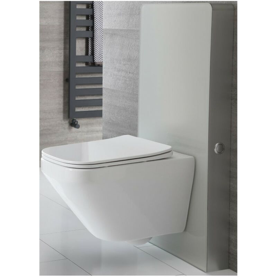 Milano - Arca - White 483mm Bathroom Toilet wc Unit with Wall Hung Rimless Pan, Cistern and Soft Close Seat