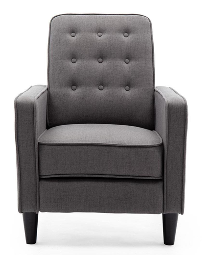 Kenton linen recliner chair - charcoal